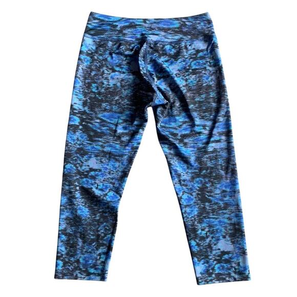 Beyond Yoga Tie Dye Cropped Capri Leggings Black And Bright Blue Size Small - Picture 4 of 7